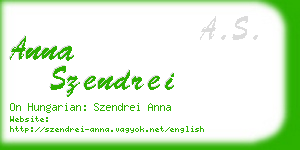 anna szendrei business card